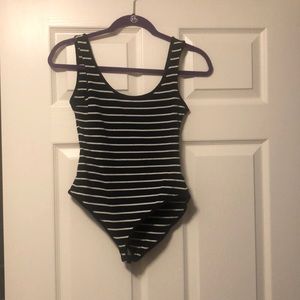 Black and white stripe bodysuit